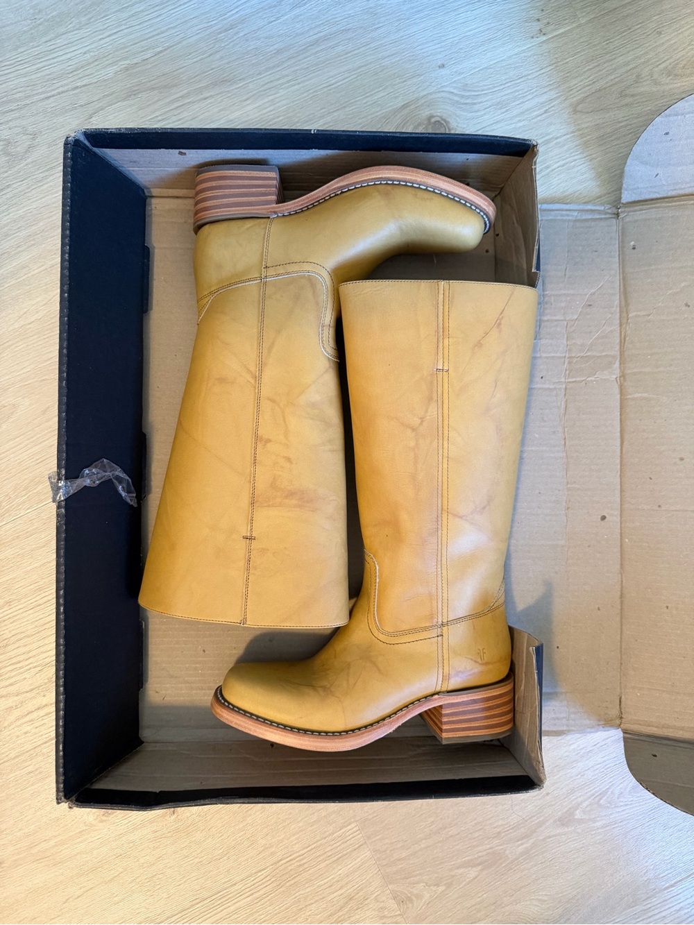 Frye Mustard Yellow Leather Knee-High Boots